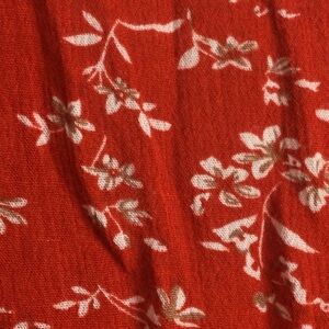 Floral Red and White Patterned Fabric